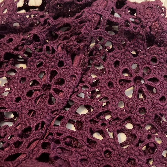 Eri and Ari burgundy lace top from Anthropologie - Picture 4 of 4